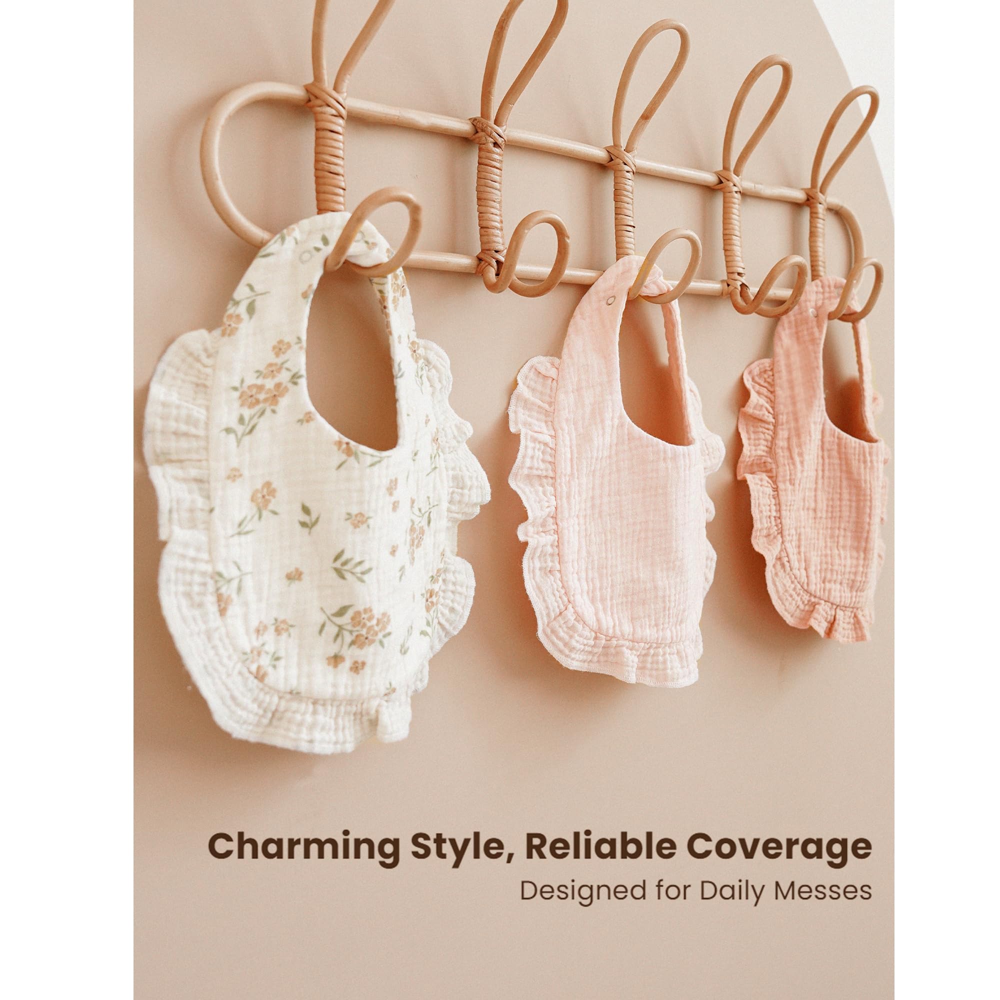 Konssy Muslin Bibs easy-care fabric stays soft after washing.