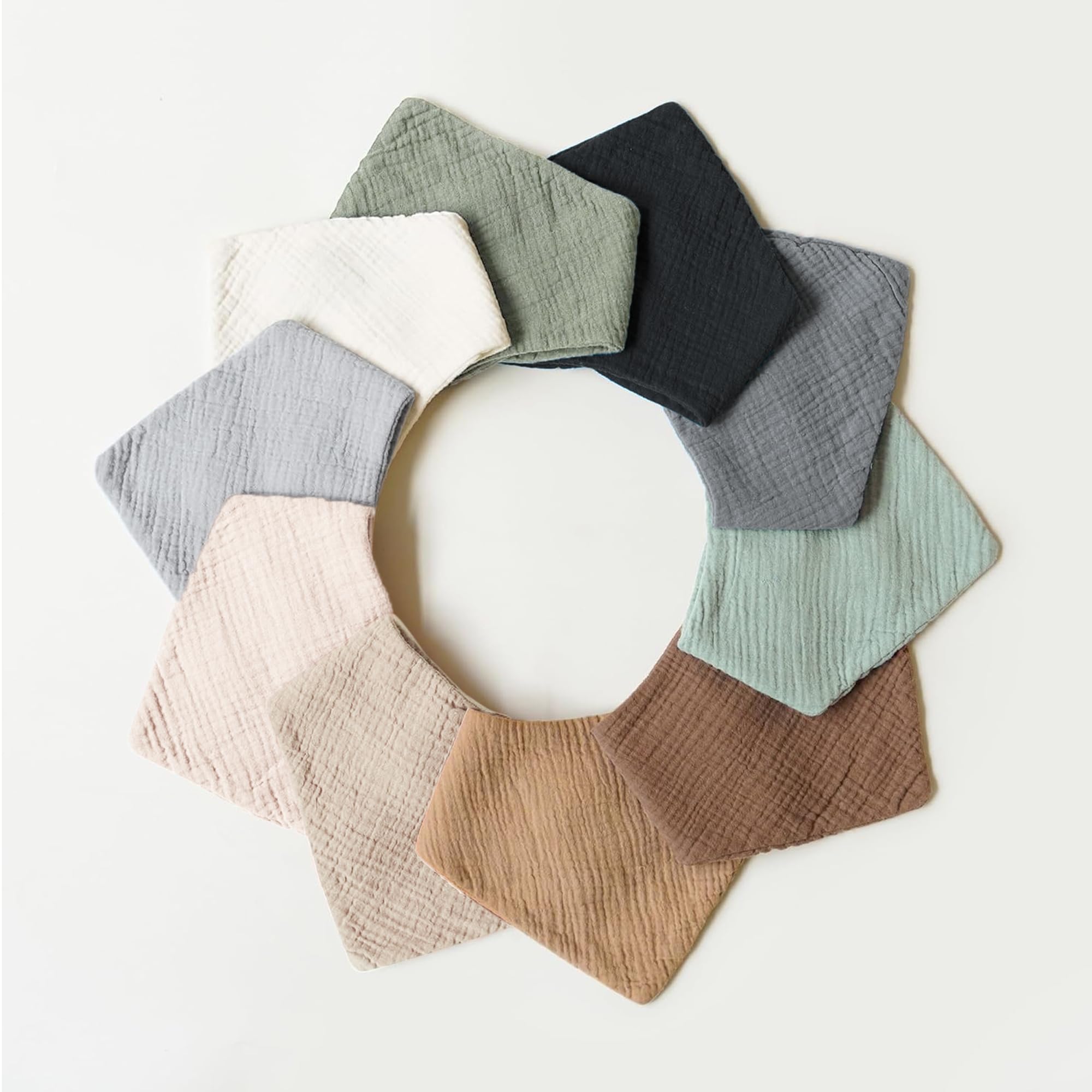 Konssy muslin bibs endure teething and drooling without bulk