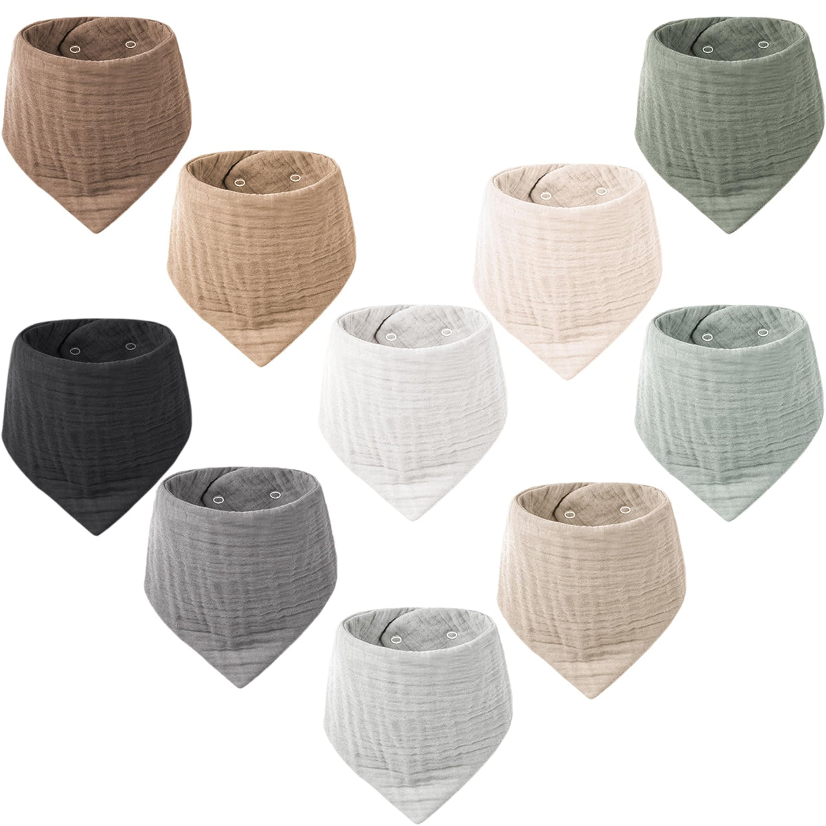 Konssy muslin baby bib—soft absorbent fabric keeps drool off clothes