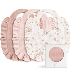 Konssy Muslin Baby Bibs soft fabric close-up, gentle on sensitive skin.