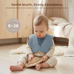 Konssy Muslin Baby Bibs soft-touch fabric against baby skin