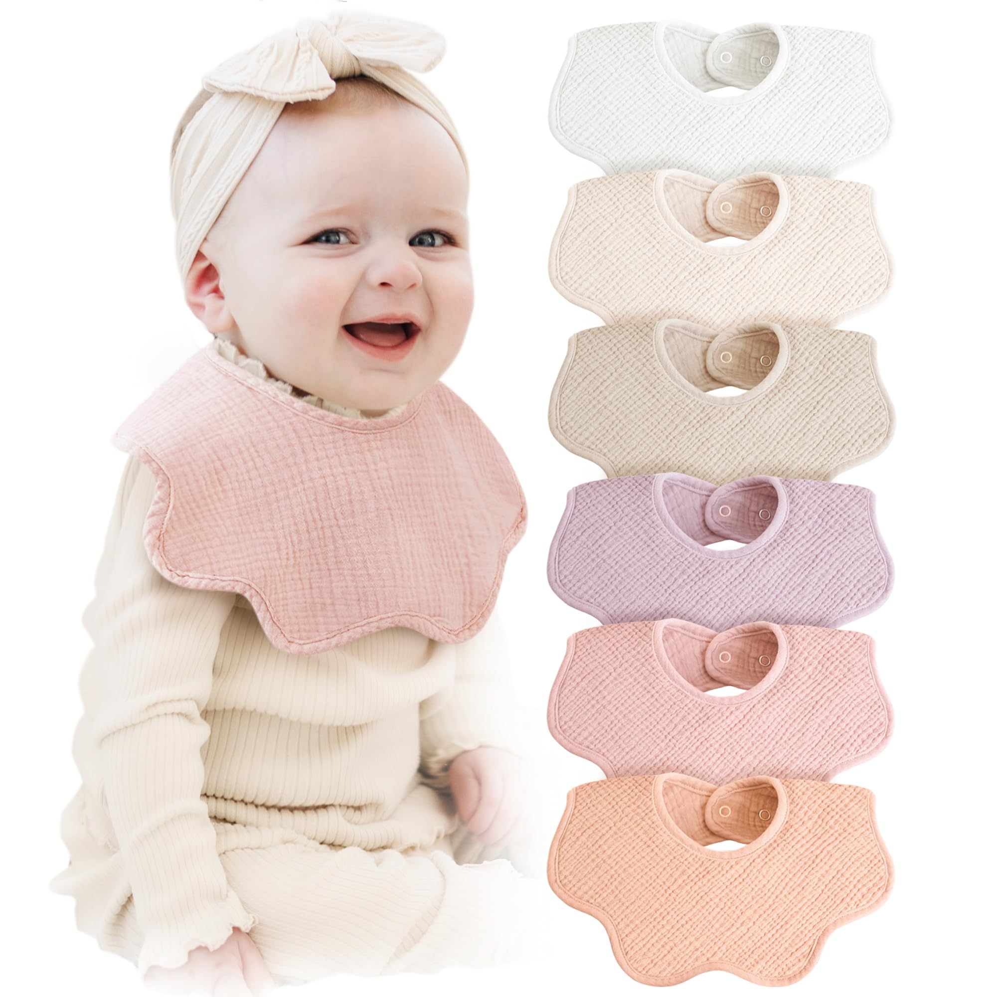 Konssy Muslin Baby Bibs soft-touch fabric for gentle skin and daily comfort.