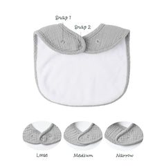Close-up of Konssy Muslin Baby Bibs 8-pack showing plush muslin and skin-friendly texture.