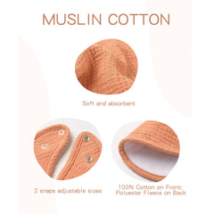 Konssy Muslin Baby Bibs 8-pack in unisex color set for easy mix-and-match outfits.