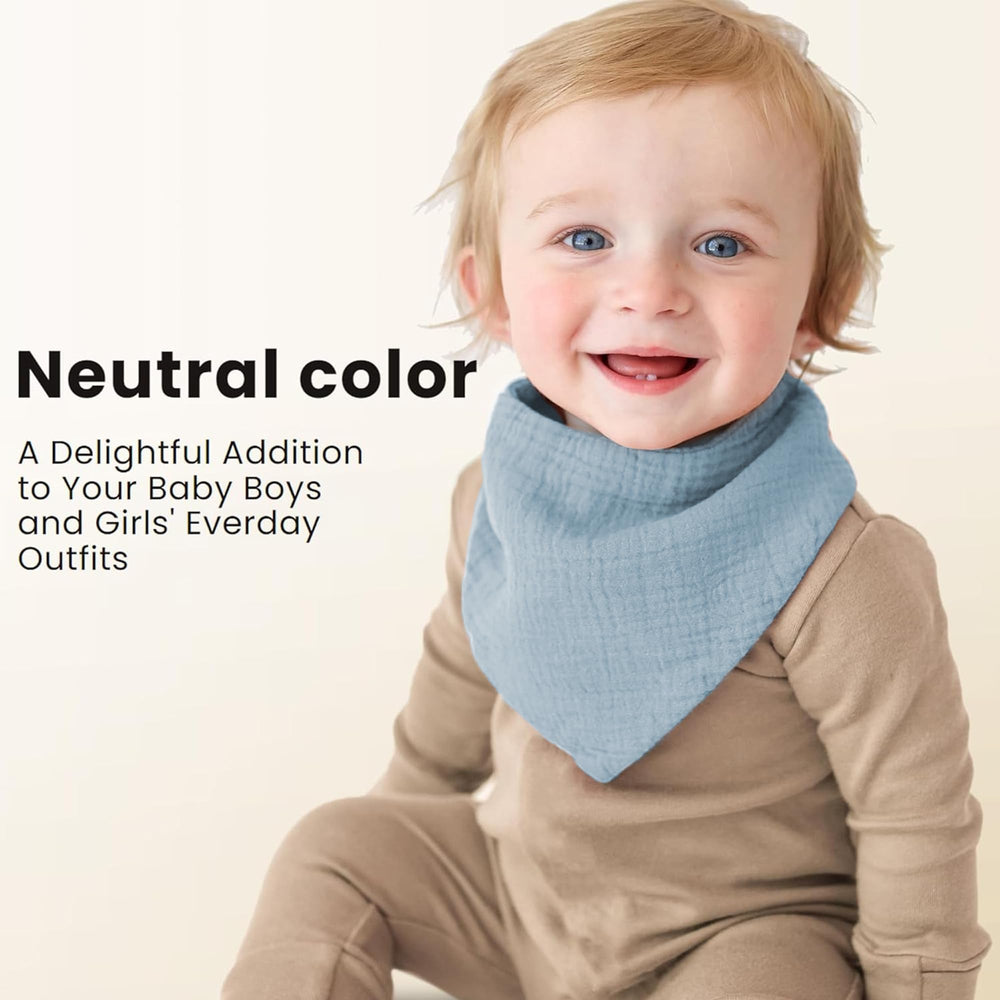 Konssy Muslin Baby Bibs adjustable-snaps neck for growing babies.