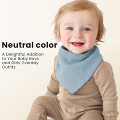 Konssy Muslin Baby Bibs adjustable-snaps neck for growing babies.