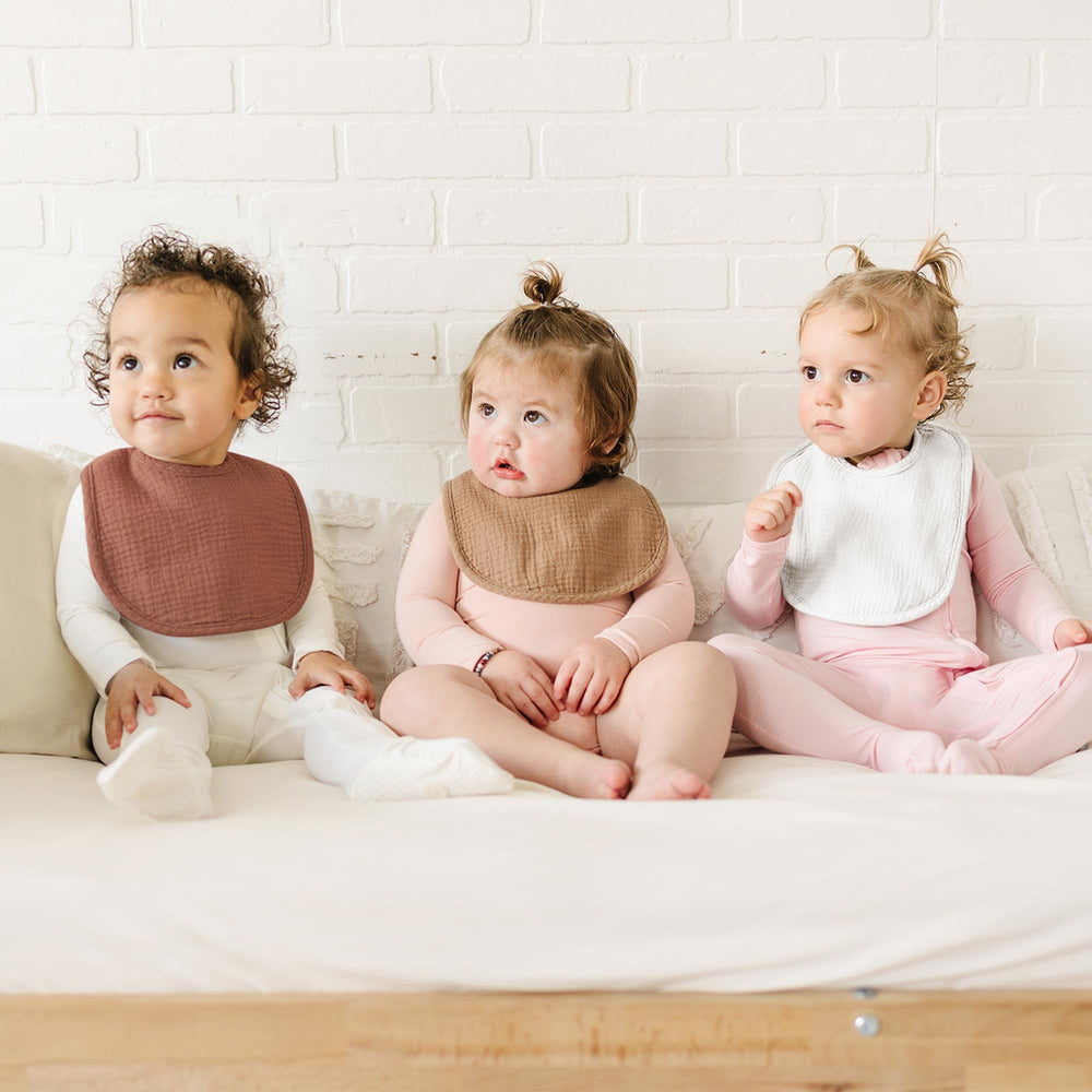 Konssy muslin baby bibs closeup soft cotton texture for gentle absorbent protection