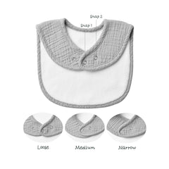 Konssy Muslin Baby Bibs color prints demonstrated for easy outfit matching