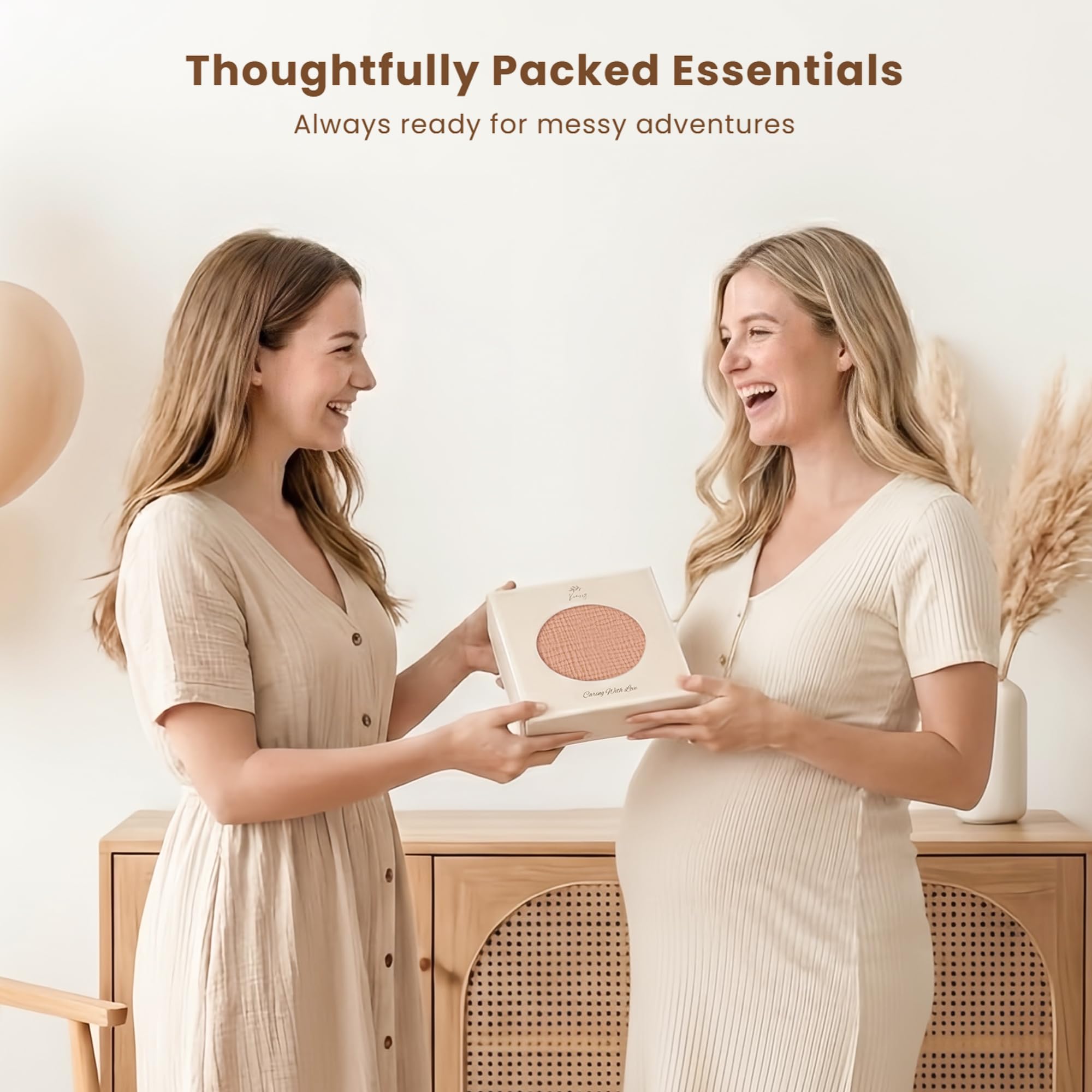 Konssy Muslin Baby Bibs gift-box presentation emphasizes thoughtful baby shower gift.