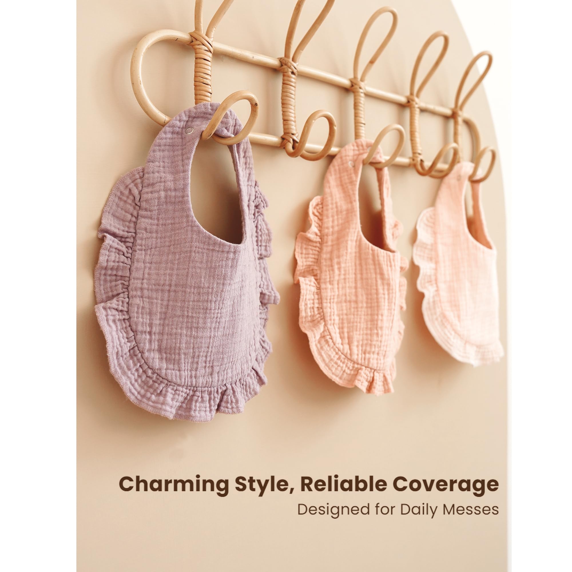 Konssy Muslin Baby Bibs protecting clothes during mealtime and outings