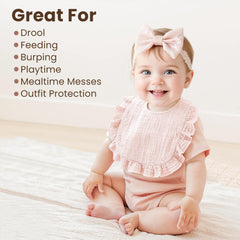 Konssy Muslin Baby Bibs closeup of soft cotton texture on delicate skin