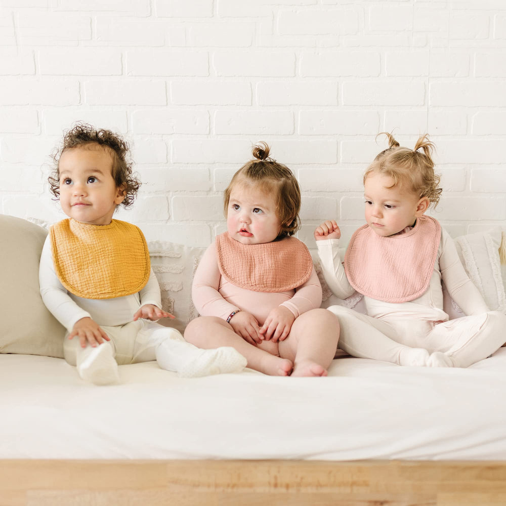 Konssy Muslin Baby Bibs soft front cotton with fleece back for gentle wear