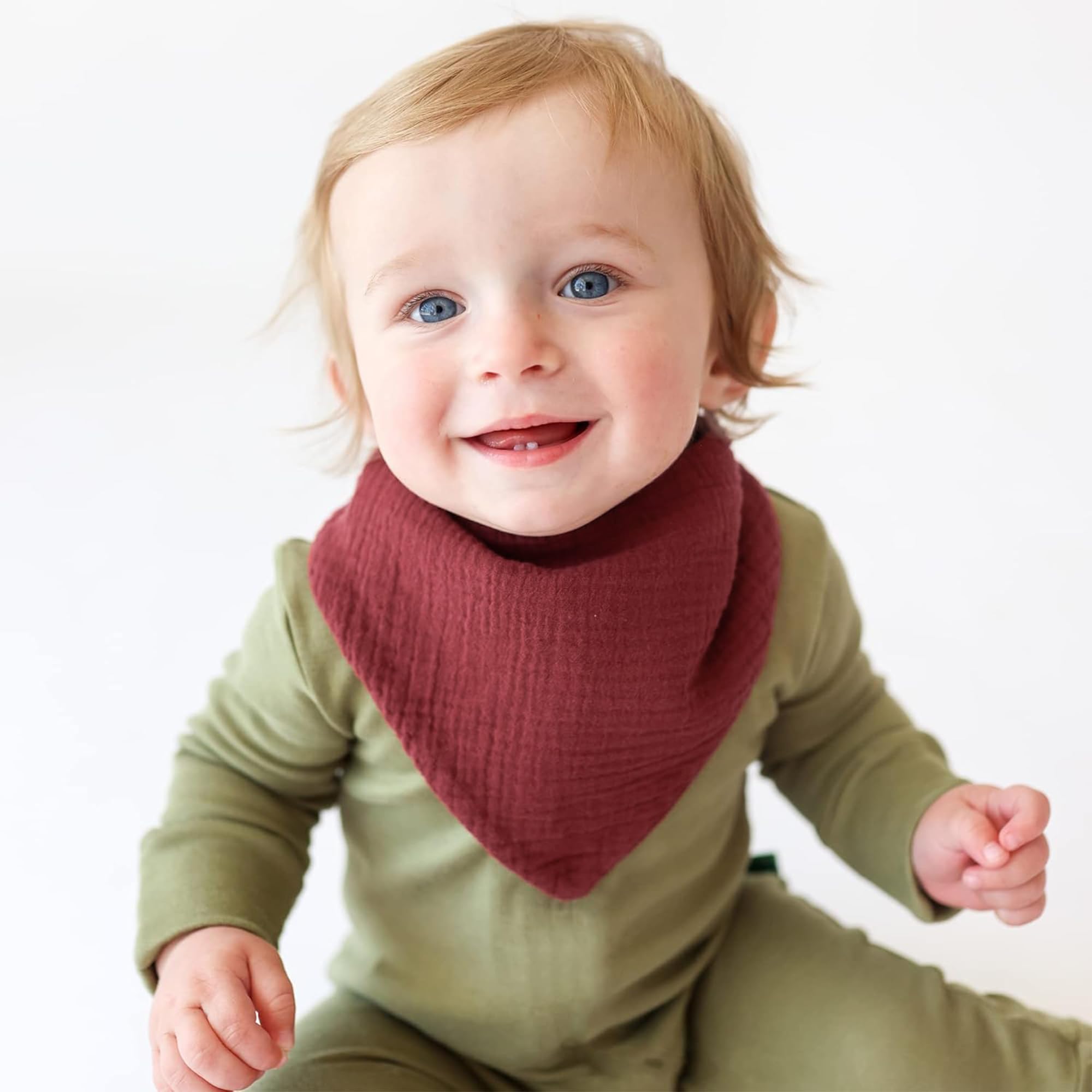 Konssy muslin baby bibs unisex-colors highlight easy outfit matching and gift-ready packaging.