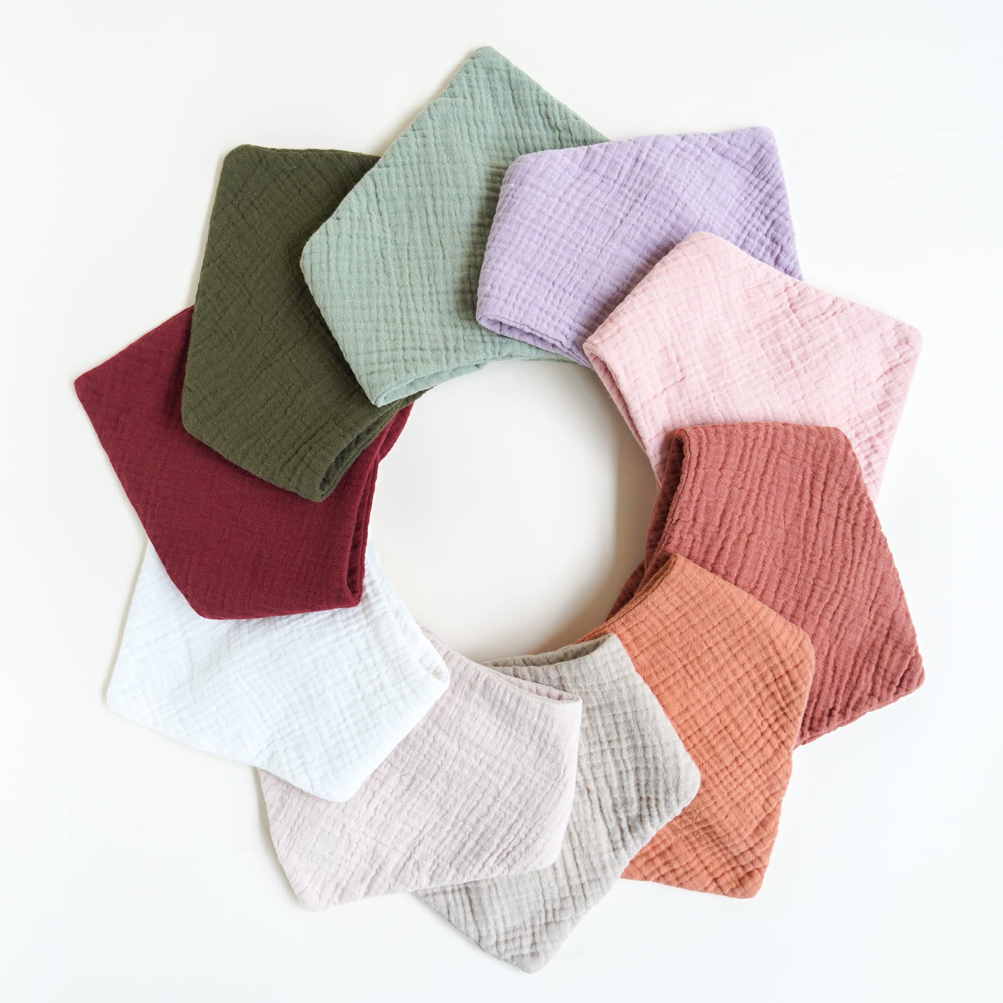 Konssy Muslin Baby Bibs easy-care, machine washable for busy parents.