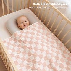 Konssy Muslin Baby Blanket in stroller for on the go use