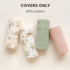 Konssy muslin baby lounger cover two-pack demonstrates value and convenience