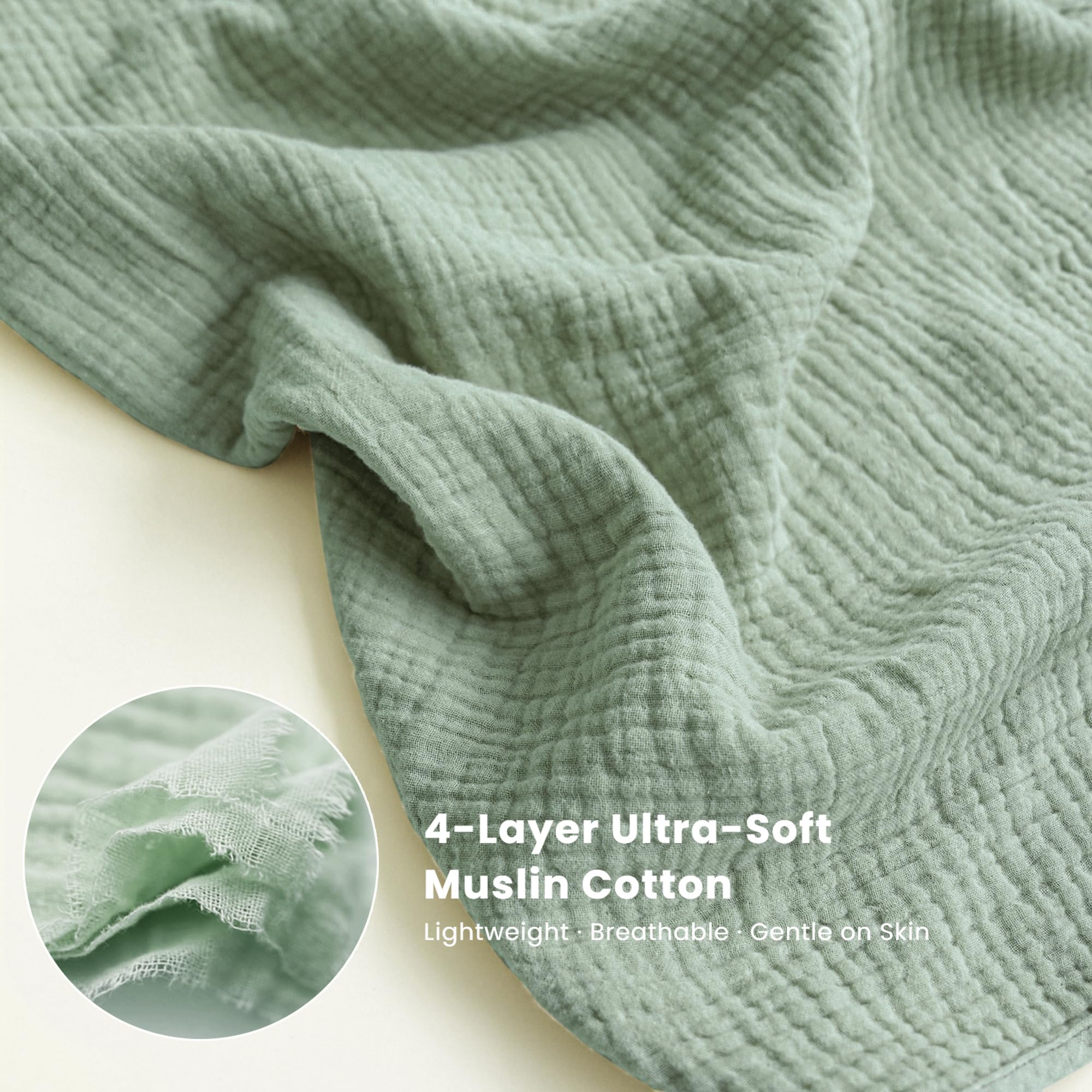 Konssy 32x32 towel size showcases generous wrap for newborns through toddlers