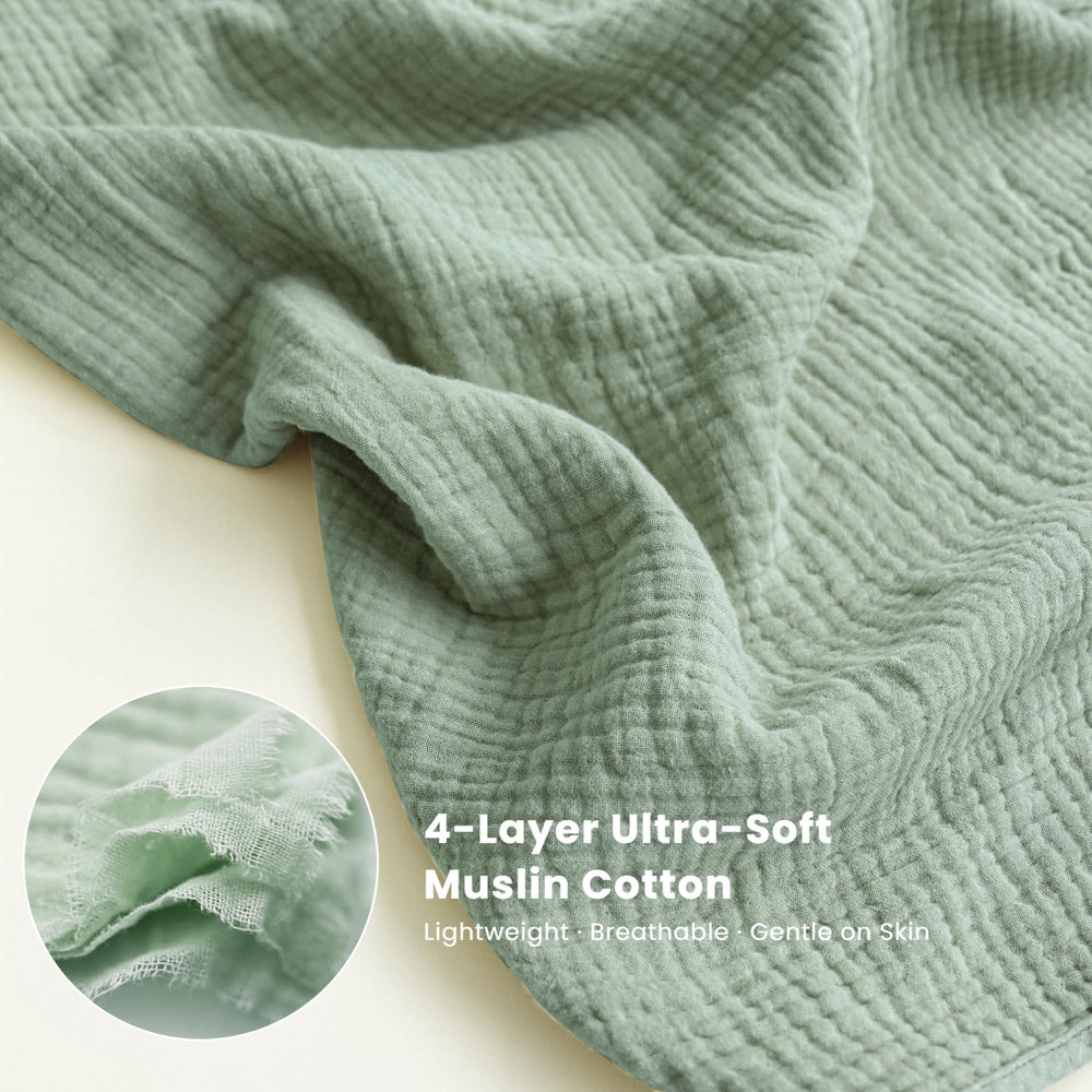 Konssy 32x32 towel size showcases generous wrap for newborns through toddlers