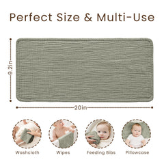 Konssy baby washcloth multi-use for burping and cleaning.