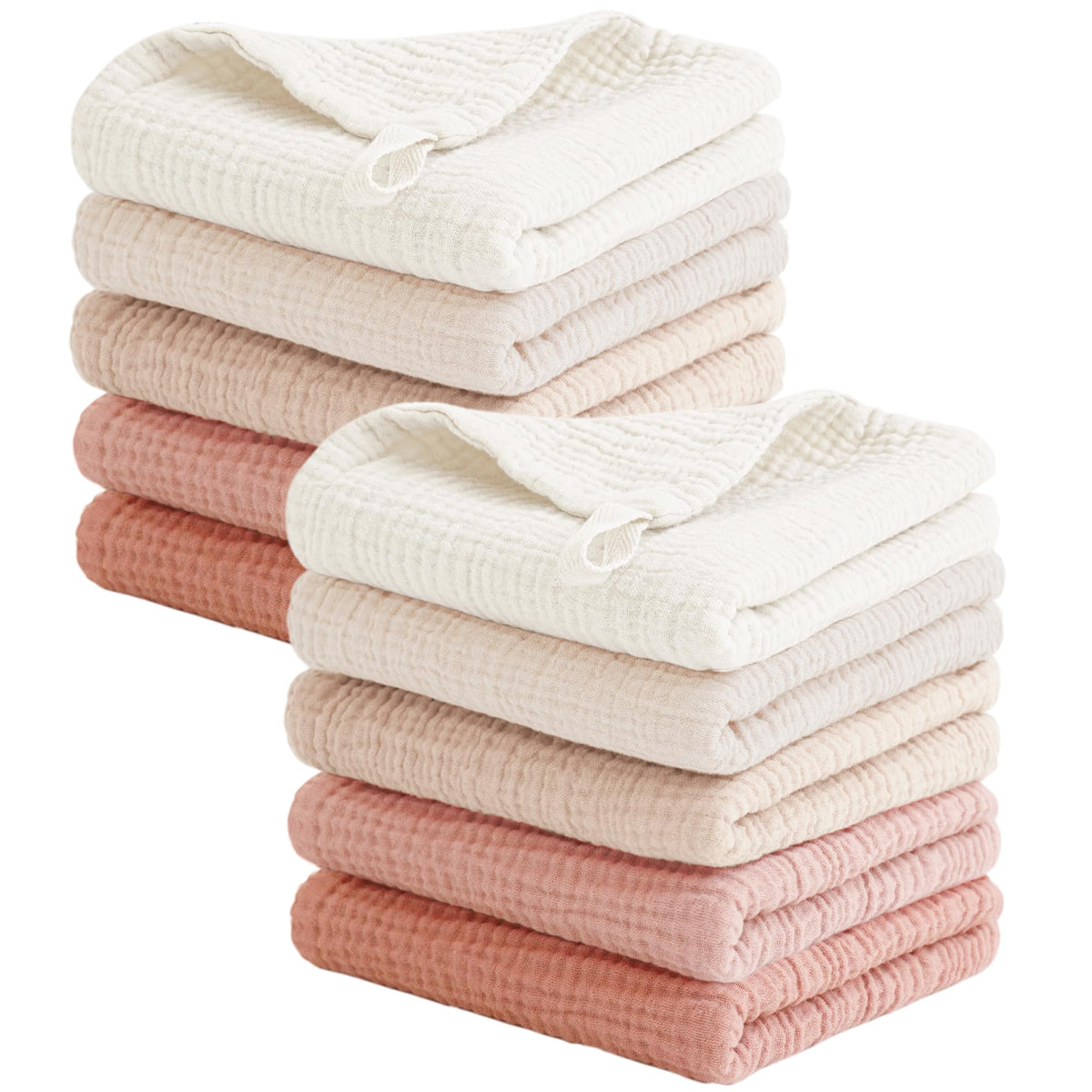 Konssy muslin baby washcloth pack shown for family bath time