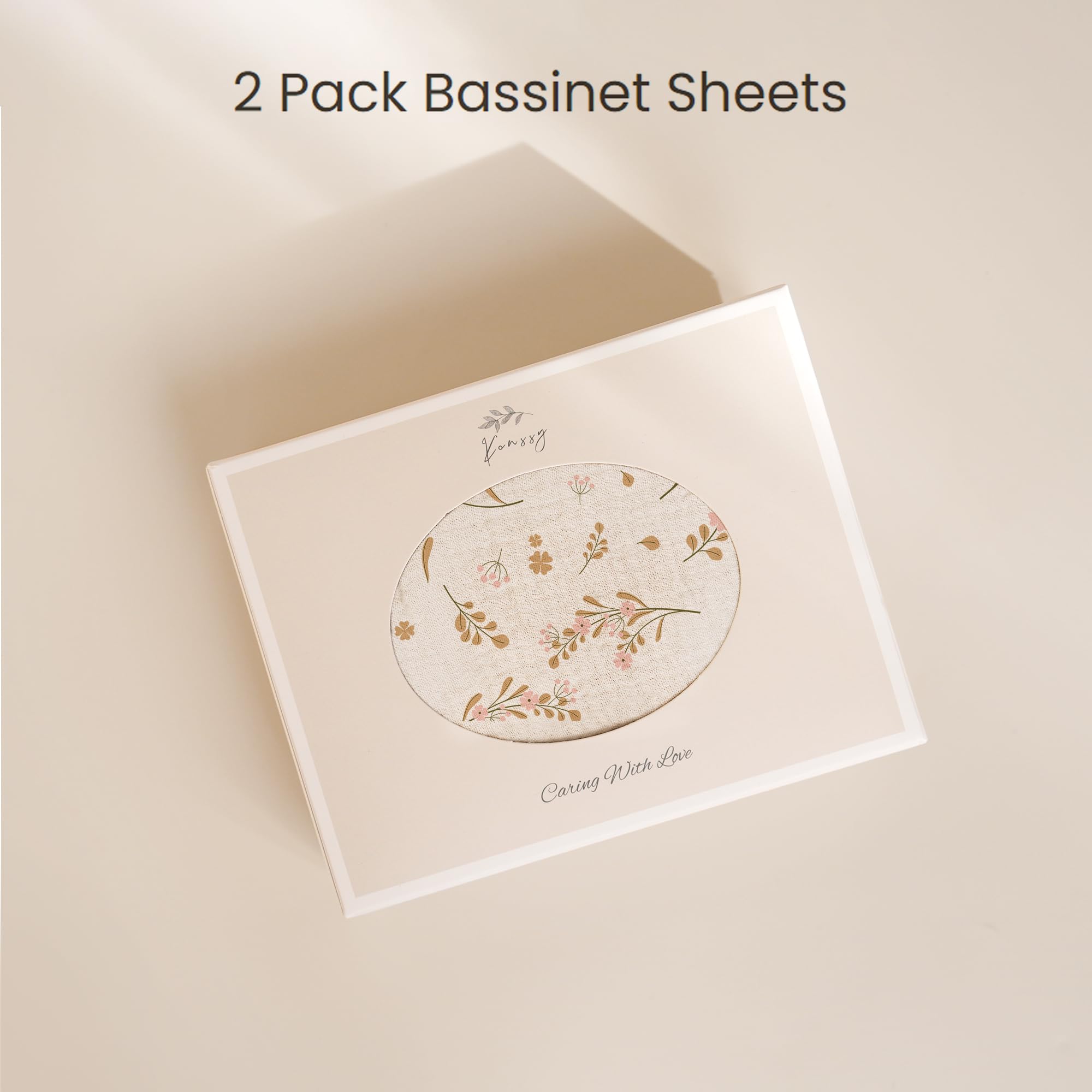 Konssy muslin bassinet sheet breathable cotton texture feels gentle on skin.