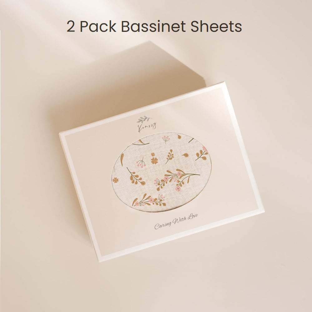 Konssy muslin bassinet sheet breathable cotton texture feels gentle on skin.