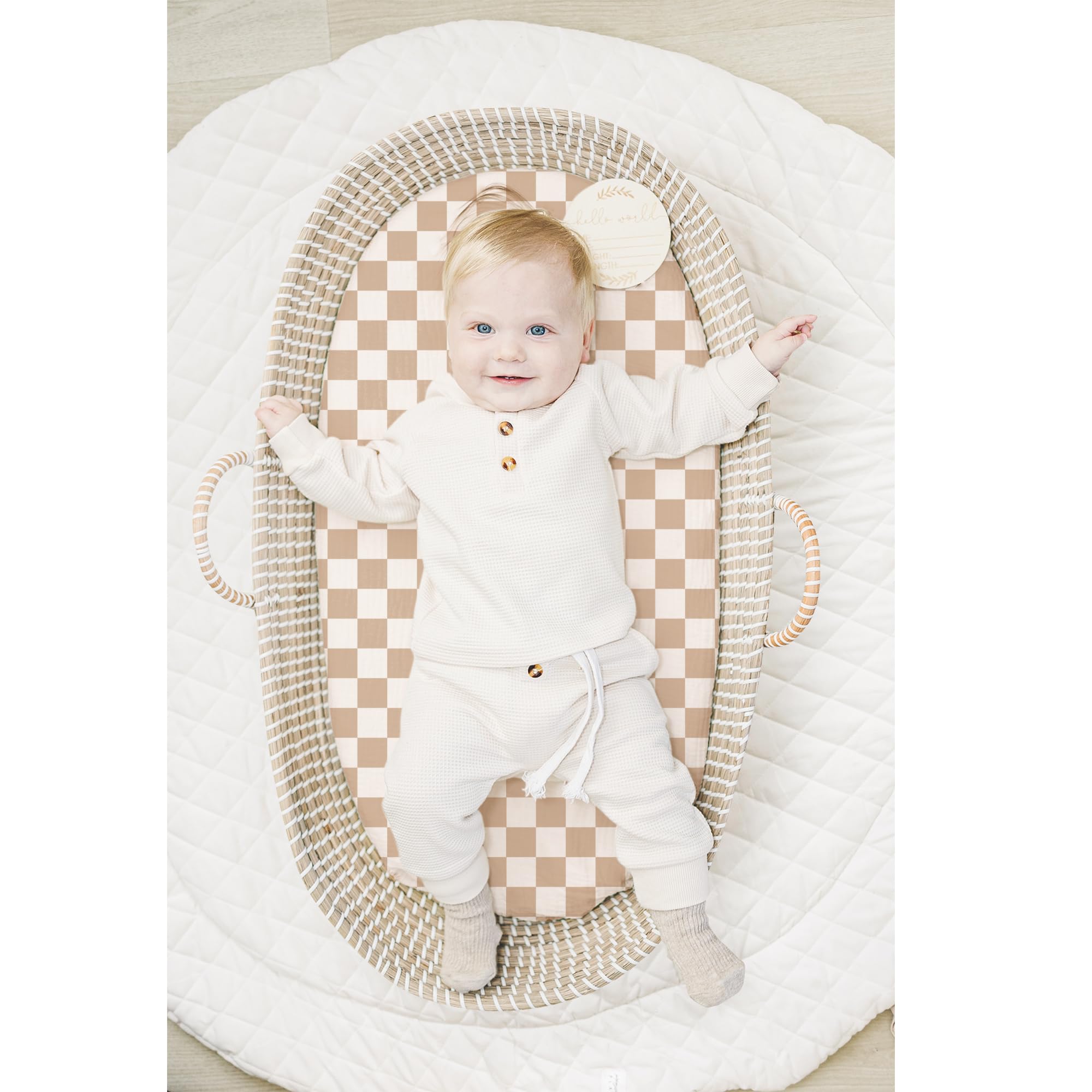 Konssy coffee-check sheet for hourglass 30x18 keeps baby cool during naps