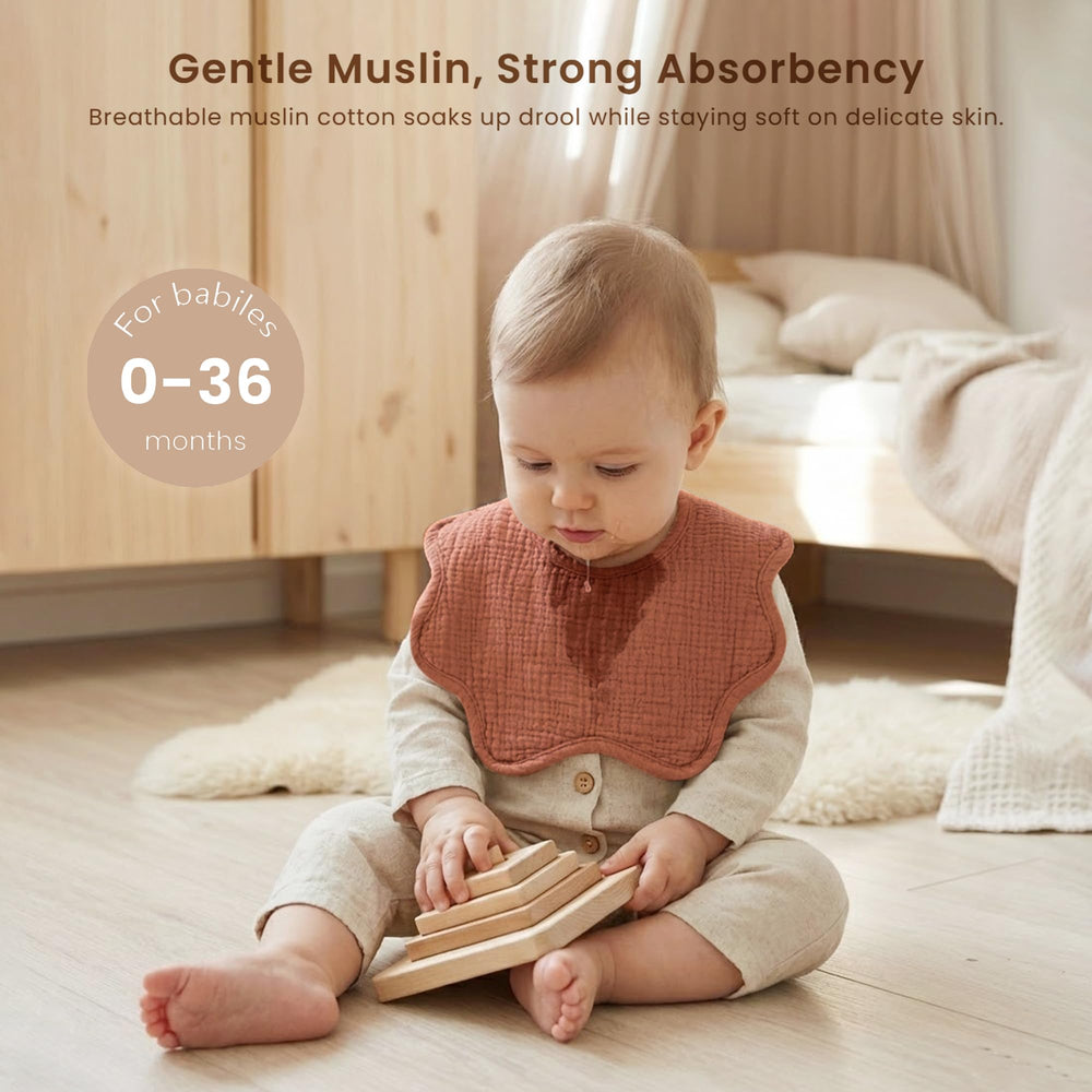 Konssy Muslin Bib Bandana-patterns adds style while catching drool
