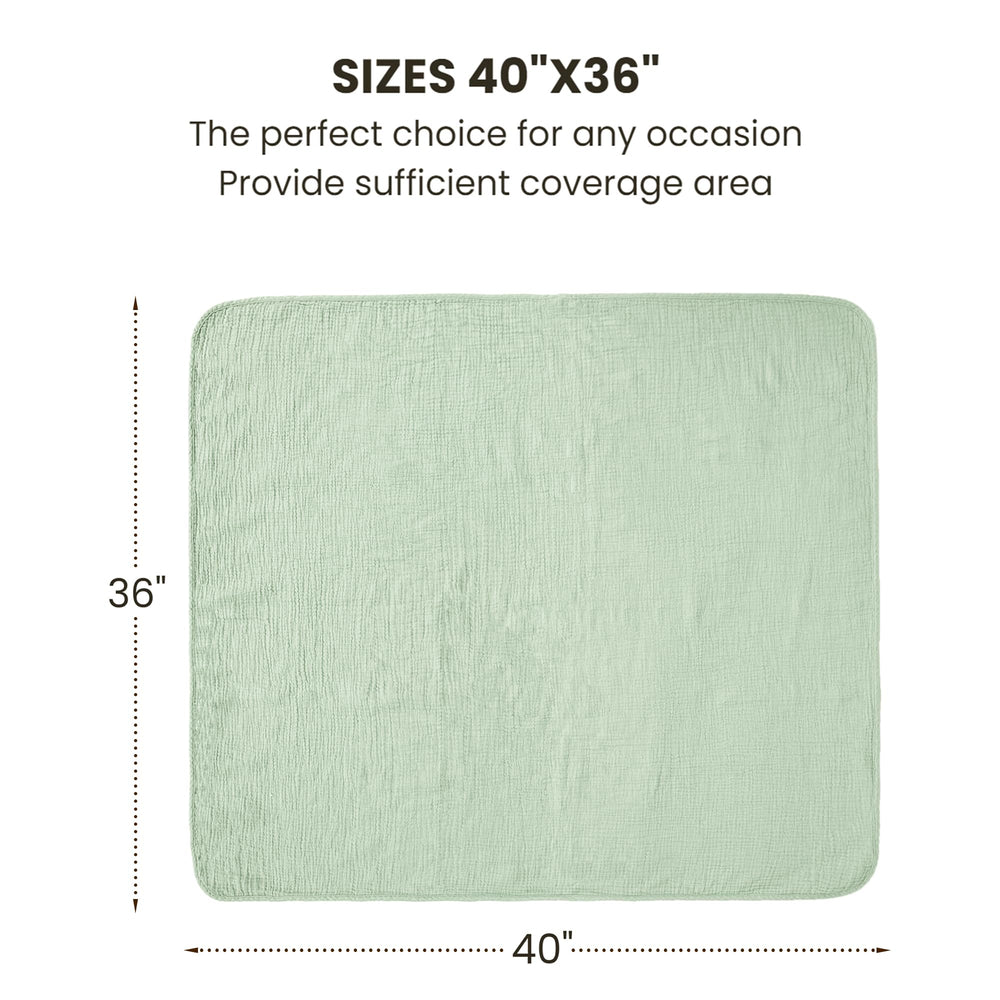 Konssy muslin blanket 40x36-inch size laid out for toddler snuggle time.