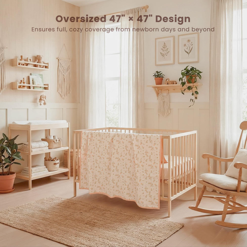 Konssy Muslin Blanket skin friendly material supports comfortable sleep and daily snuggles.