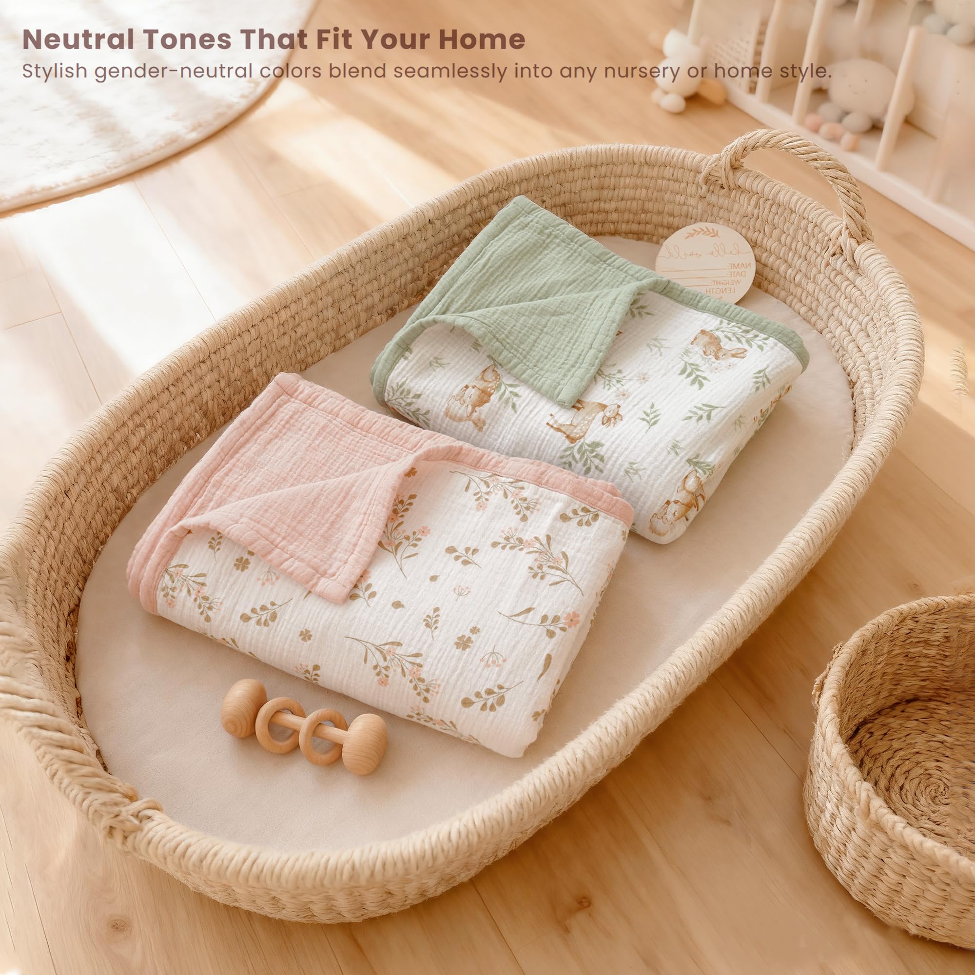 Konssy Muslin Blanket gift ready packaging makes baby showers easier.