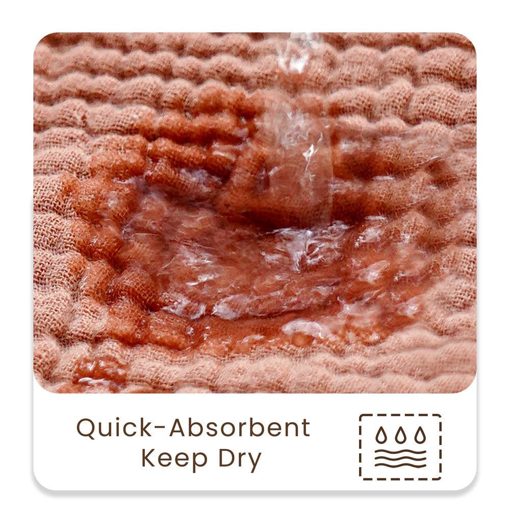 Konssy muslin burp cloth generous size covers shoulders during feeds.