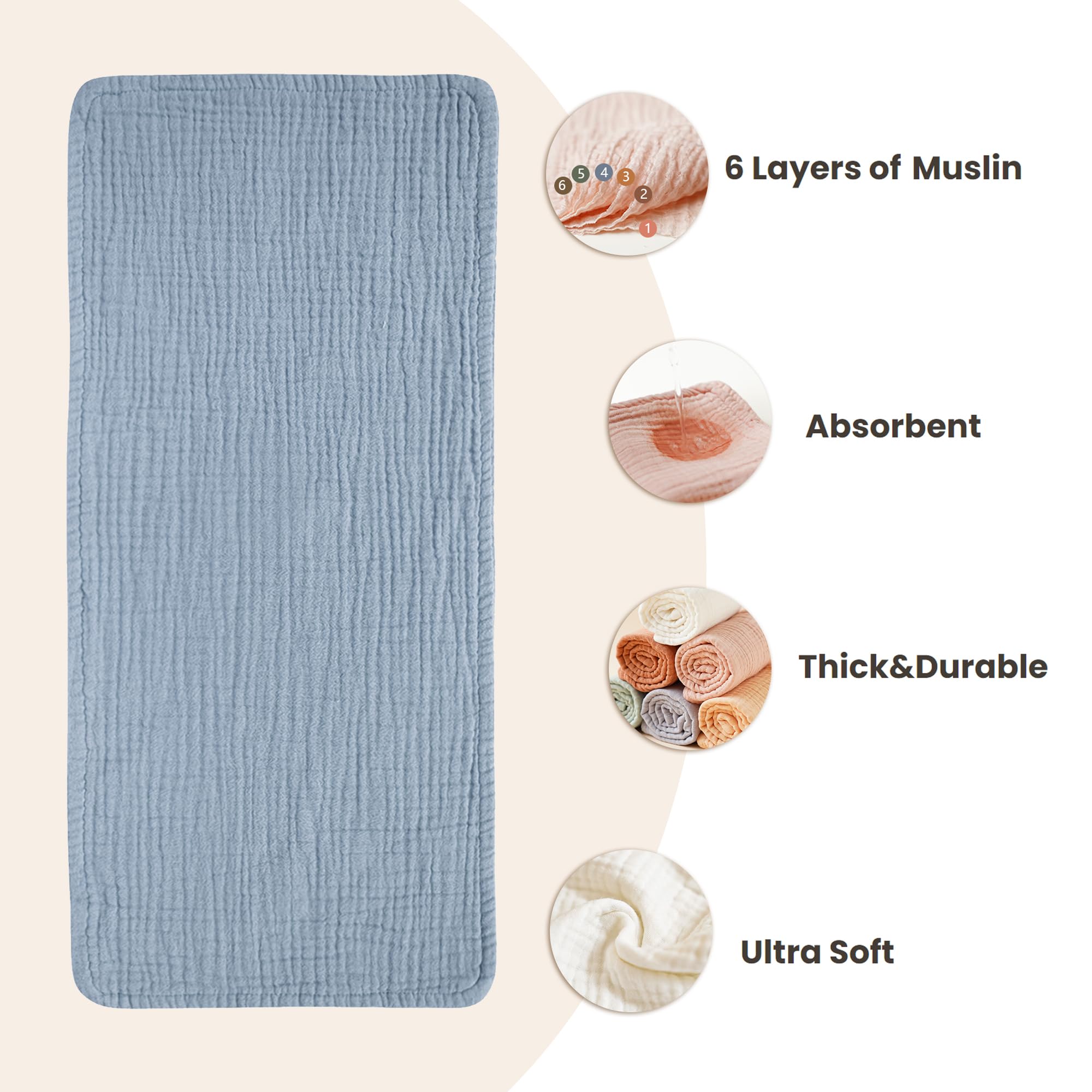 Konssy muslin burp cloths providing shoulder coverage during feeding.