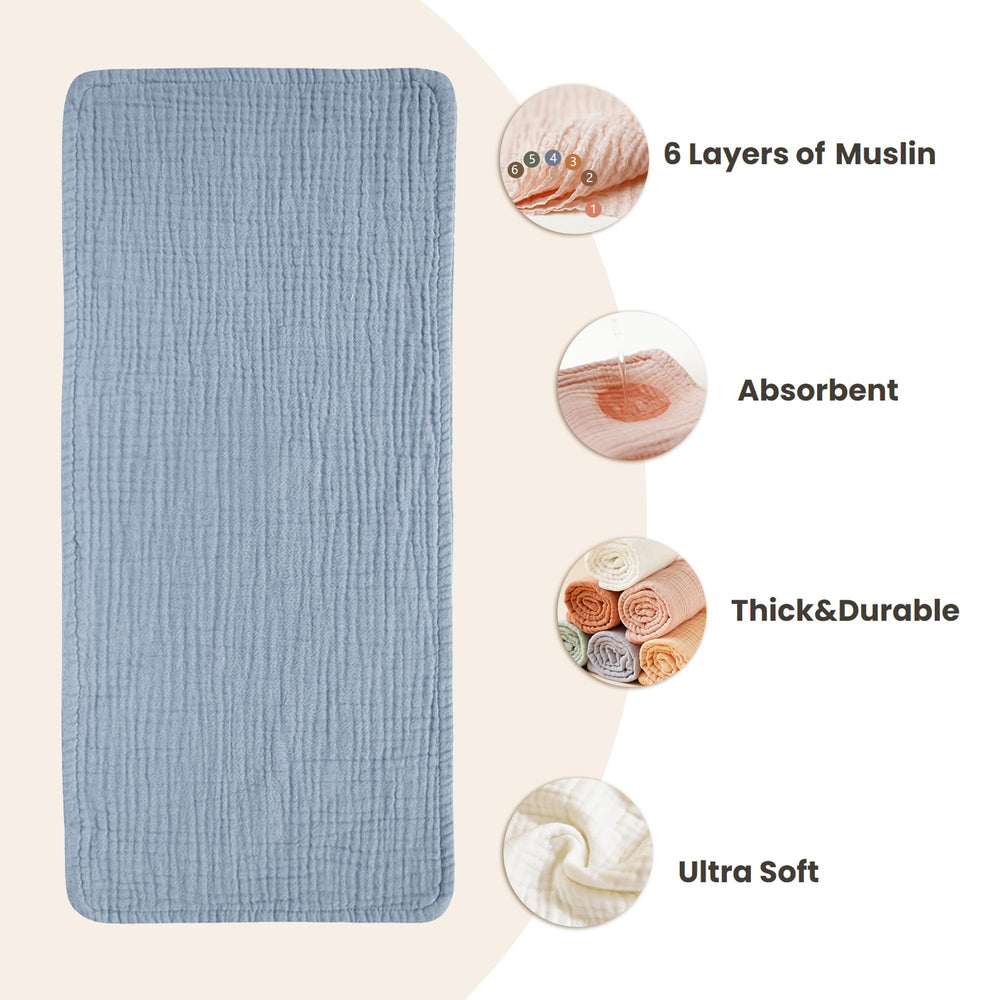 Konssy muslin burp cloths providing shoulder coverage during feeding.