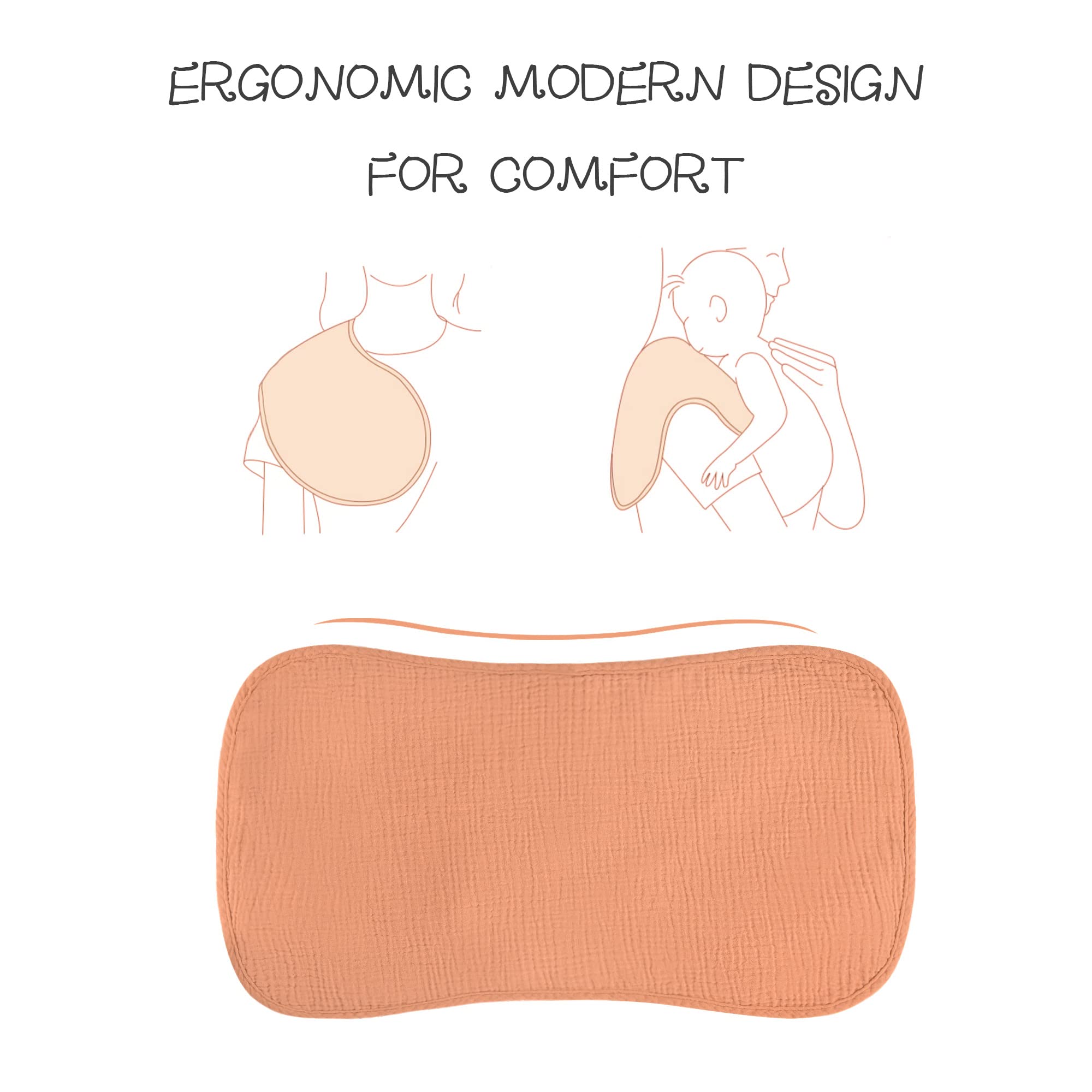 Konssy muslin burp cloths 100% cotton delivering soft, skin-friendly absorption.