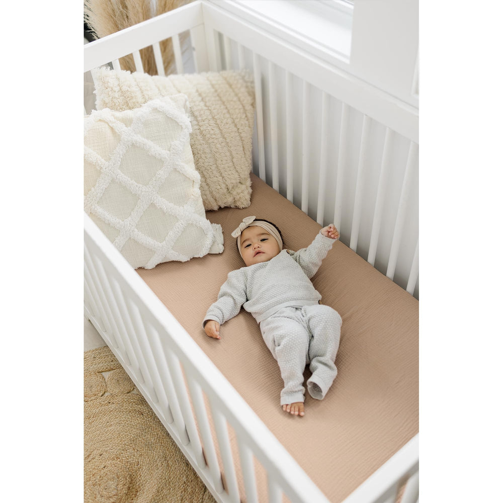 Konssy muslin crib sheet rainbow adds colorful comfort for baby