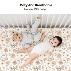 Konssy Muslin Crib Sheets crib mattress-28x52 fit securely with 360-degree elastic.