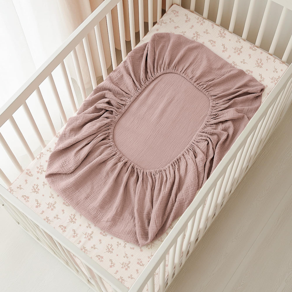Konssy two-pack muslin sheets ready for nursery use and quick changes