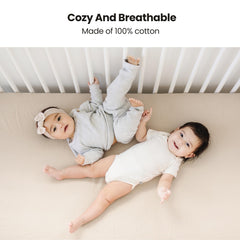 Konssy muslin crib sheets fully-encased-360-elastic secure fit during restless nights.
