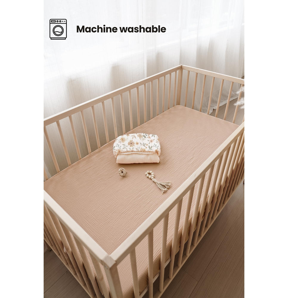 Konssy Muslin Crib Sheets soft-breathable-cotton for gentle baby skin.