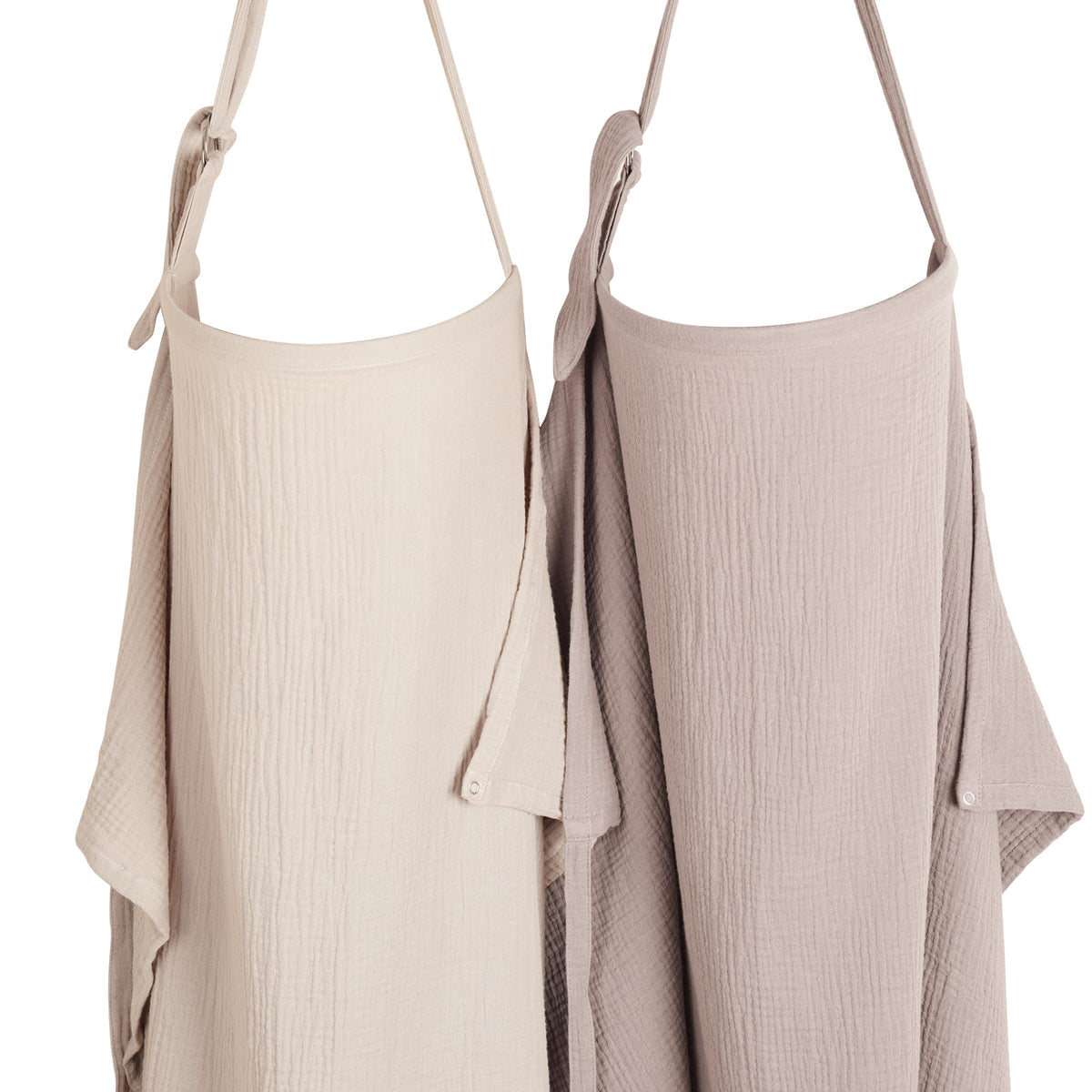 Konssy nursing cover with rigid hoop enables eye contact during feeding.
