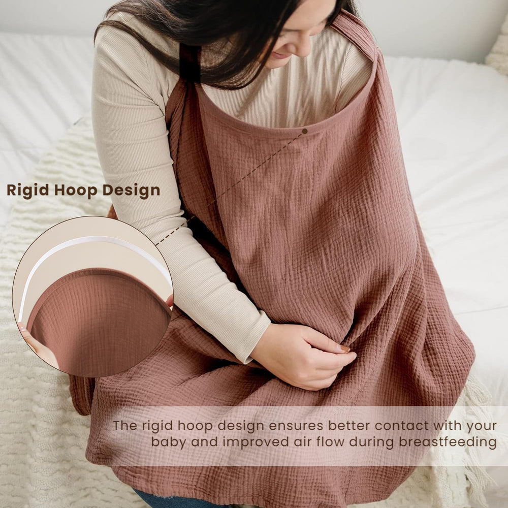 Konssy nursing cover with adjustable neckband fits securely for private feeding