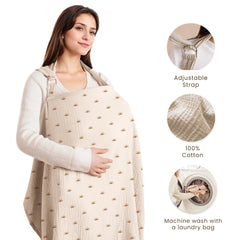 Konssy nursing cover with adjustable neckband for a comfortable fit.