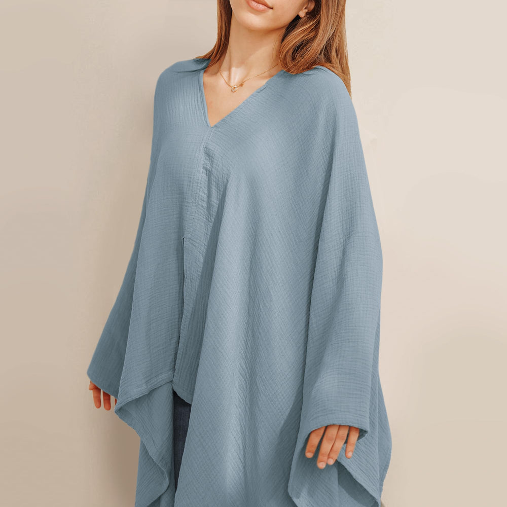 Konssy Muslin Nursing Cover blue design adds a stylish and versatile look.