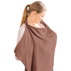 Konssy muslin nursing cover with breathable fabric keeps mom comfortable during feeding