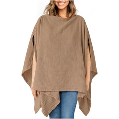 Konssy nursing cover folded for compact storage and quick access.