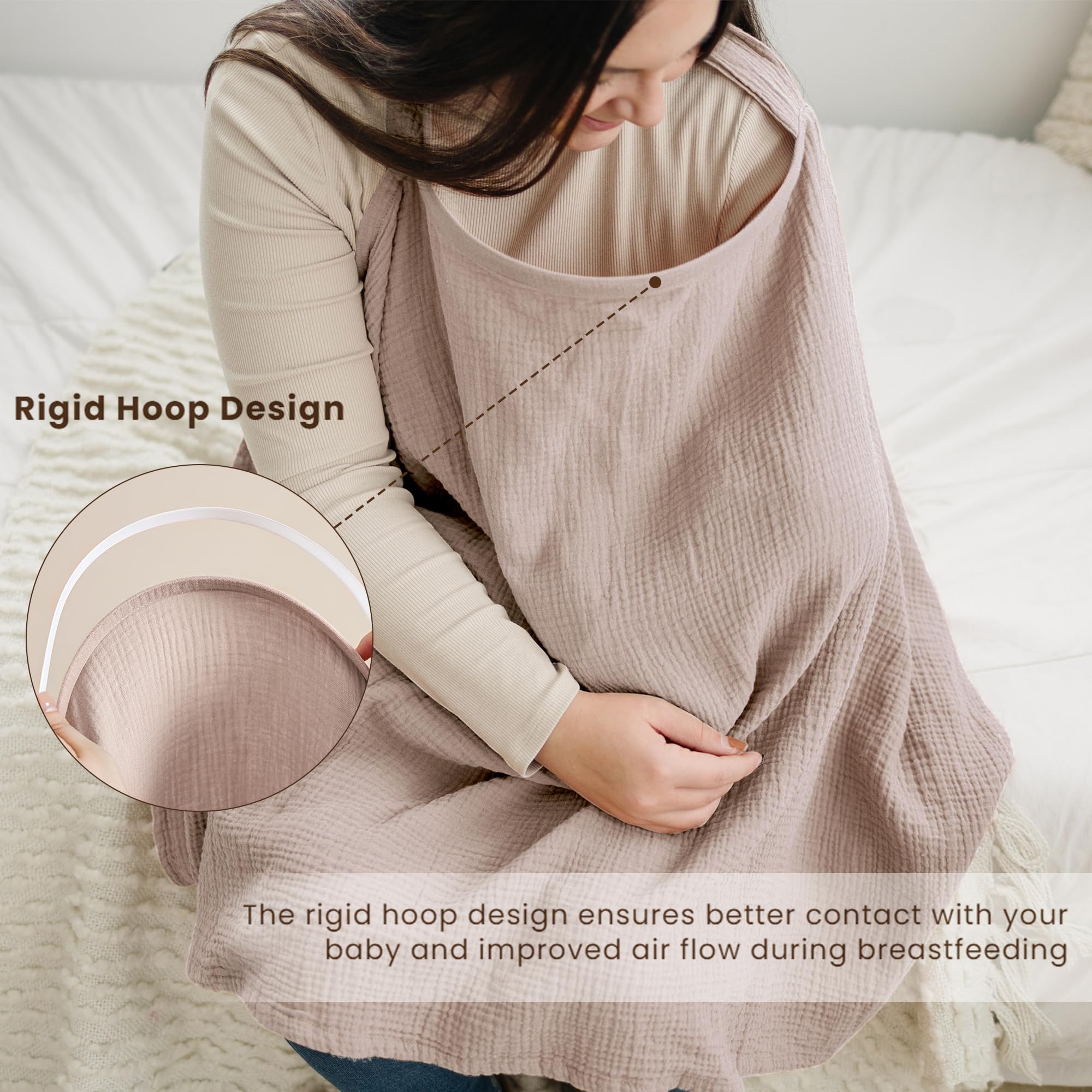 Konssy muslin cover used as car seat canopy for shade and privacy