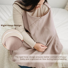 Konssy muslin cover used as car seat canopy for shade and privacy