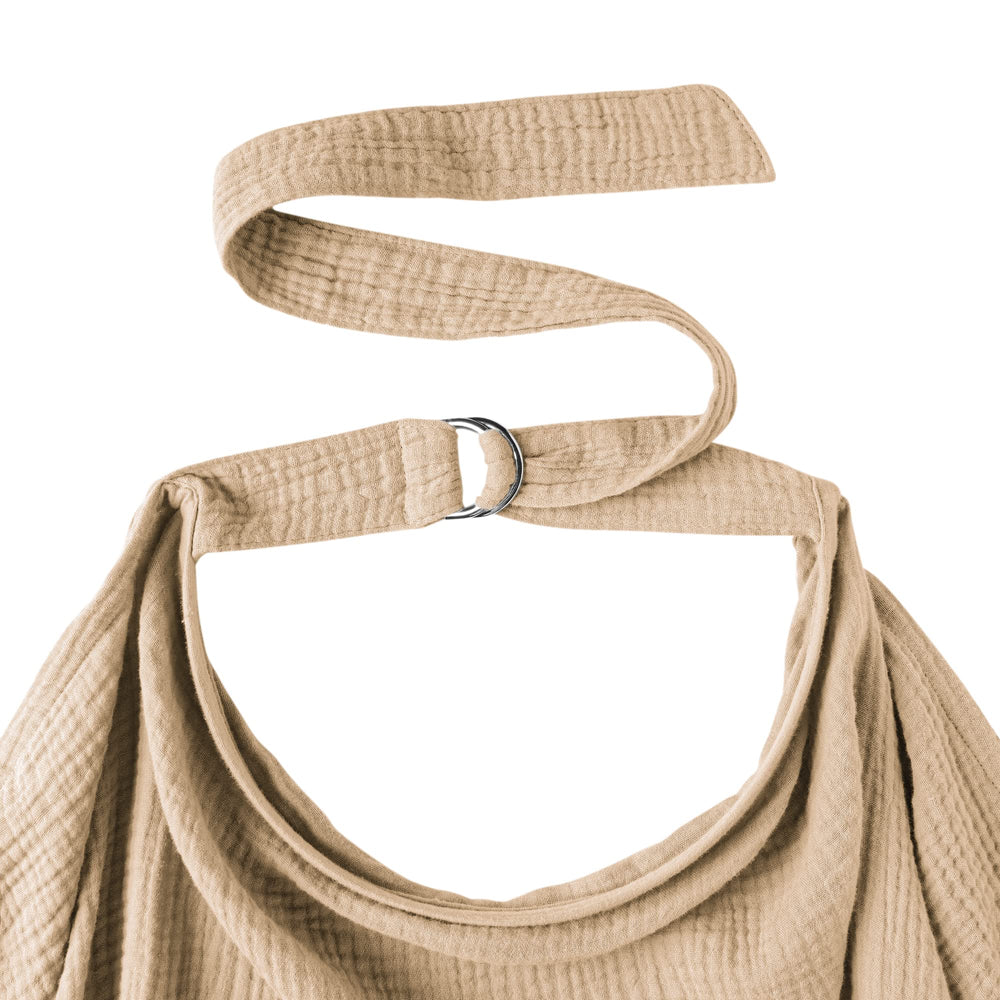 Konssy Muslin Nursing Cover as car-seat canopy for on-the-go privacy