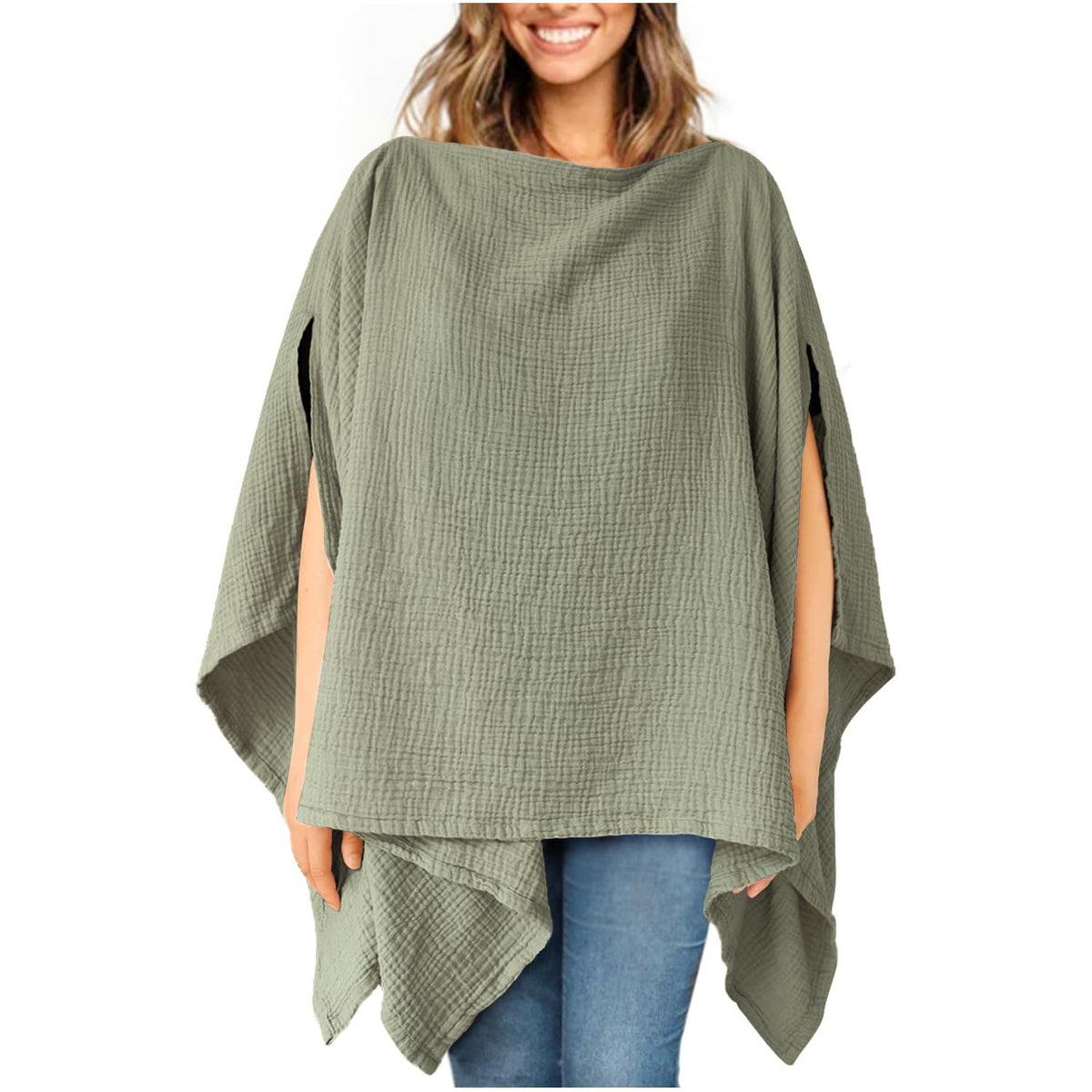 Konssy Muslin Nursing Cover with full-coverage design for discreet feeding in public